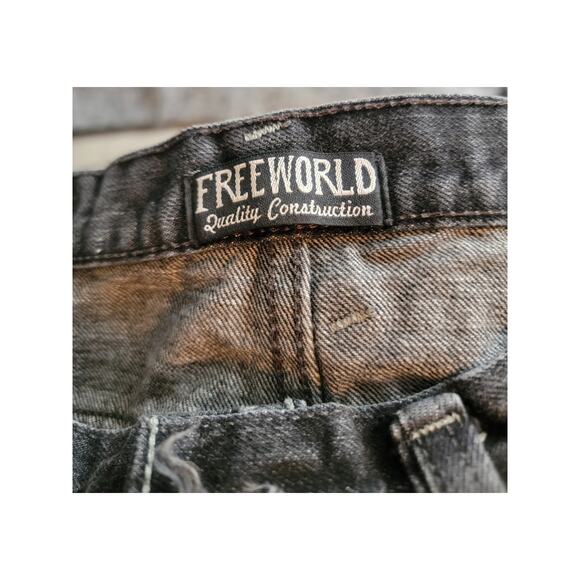 Freeworld Jeans -Mens 33x32-Messenger Dark Gray Black Straight Leg - Picture 4 of 7